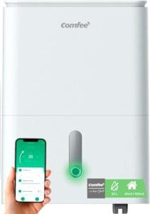 COMFEE' Deshumidificador de Humedad 20L Easy Dry interior 40 m2 / 100 m3 - Deshumificador Eléctrico Silencioso con App Control - Dehumifier bajo consumo con depósito extraible + 4 Modos