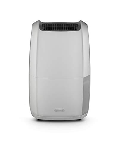 De'Longhi AriaDry Multi DDSX225 Deshumidificador Multifunción, 25 L/d, Filtro Antipolvo y Antialérgenos, Función Secado de Ropa, Gas Ecológico, Drenaje Continuo, 446 W, max 47Db, Blanco y Gris