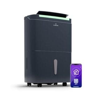 Klarstein DryFy Connect 30L Deshumidificador Inteligente, WiFi, 30L/24h, Depósito 5L, Control App, Temporizador 24h, Desagüe Continuo, Portátil para Habitaciones 25-30m², Antracita