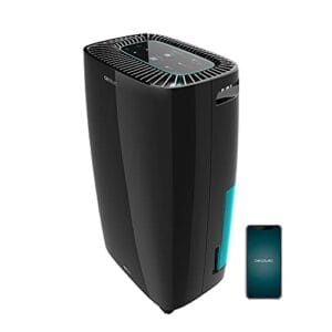 Cecotec Deshumidificador Big Dry 4000 Expert Black Connected. Control Wifi, 10L/día, Depósito extraíble 2,5L, Cobertura 105m3/h, Gas R290, Silencioso, Humedad 40% a 80%, Pantalla, Temporizador