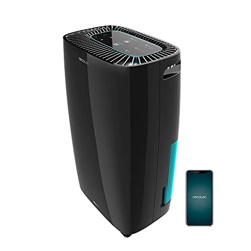 Cecotec Deshumidificador Big Dry 4000 Expert Black Connected. Control Wifi, 10L/día, Depósito extraíble 2,5L, Cobertura 105m3/h, Gas R290, Silencioso, Humedad 40% a 80%, Pantalla, Temporizador