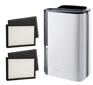 Deshumidificador y purificador de aire Noaton DF 4123 HEPA + 2x Filtro combinado (HEPA y carbón) - 23l / 24h, Hasta 50 m2, Depósito 4,5 litros, Filtro HEPA , Desagüe continuo
