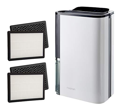 Deshumidificador y purificador de aire Noaton DF 4123 HEPA + 2x Filtro combinado (HEPA y carbón) - 23l / 24h, Hasta 50 m2, Depósito 4,5 litros, Filtro HEPA , Desagüe continuo