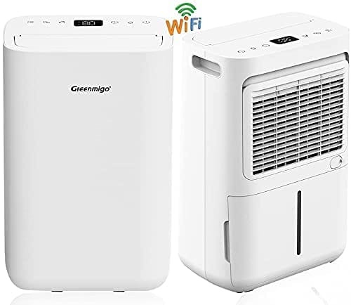 Greenmigo Alpha Serie Deshumidificador 13L/día(ALPHA-Q13 Pro WiFi),Deshumidificador Eléctrico Portátil Purificador para Habitaciones de 20m² a 50m²,Ideal para Cocina,Dormitorio,Oficina,Caravanas