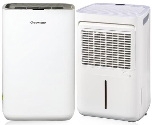 Greenmigo Deshumidificador Electrico 10L/24h Deshumidificación Tamaño de la Habitación máx.35m²,Purificador de Aire Silencioso para Armario,Dormitorio,Caravana-contra la Humedad el Moho(ALPHA-Q10)