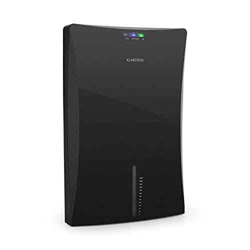 KLARSTEIN Drybest 2000 2G - Deshumidificador Electrico, Purificador, Deshumidificadores de Humedad, 0,7L/24h, bajo Consumo 70W, silencioso, Depósito de 2L, Ionizador Integrado, Negro