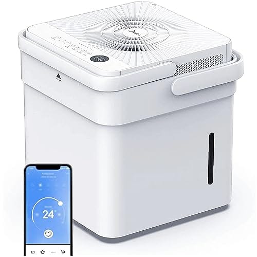 Midea Cube 20, Deshumidificador 20L/día , APP control , Drenaje Continuo, Secadora de Ropa, Modo inteligente y temporizador 24h, depósito expandible de 12L, Cobertura 40 m² / 100 m³, R290