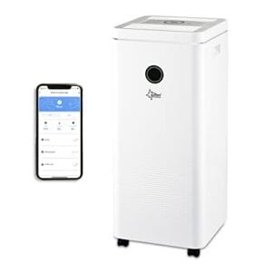 SUNTEC Deshumidificador de aire DryFix 16 select APP – Para espacios de hasta 42 m2 o 100 m3 – Controlado mediante app – Deshumidificador Smart Home con rendimiento de 16 l/día – Portátil y silencioso