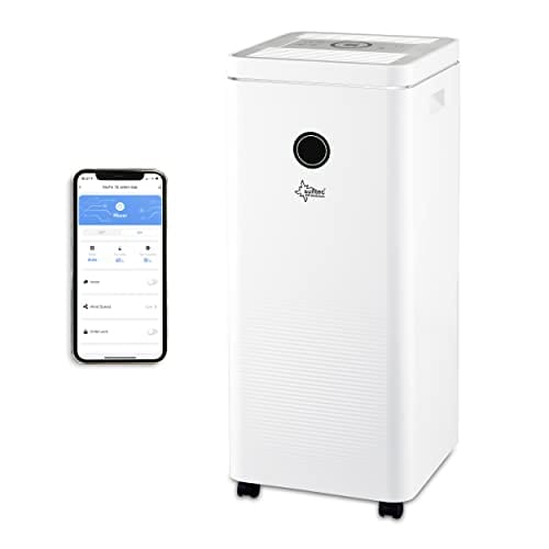 SUNTEC Deshumidificador de aire DryFix 16 select APP – Para espacios de hasta 42 m2 o 100 m3 – Controlado mediante app – Deshumidificador Smart Home con rendimiento de 16 l/día – Portátil y silencioso
