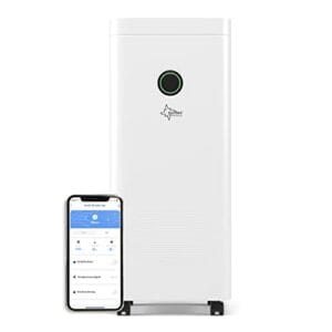 SUNTEC Deshumidificador de aire DryFix 20 select APP – Para espacios de hasta 63 m2 o 150 m3 – Controlado mediante app – Deshumidificador Smart Home con rendimiento de 20 l/día – Portátil y silencioso