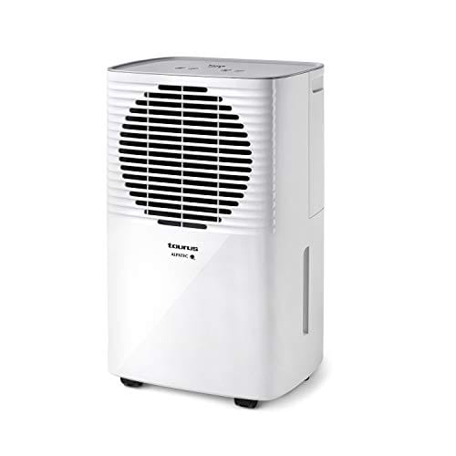 Taurus Pleasant - Deshumificador con nivel de humedad, 12l/24h, superficies hasta 25m², temporizador, 2 velocidades, silencioso, gas refrigerante R290, filtro extraible, indicador depósito lleno, 210W
