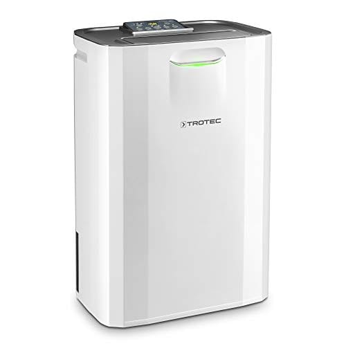 TROTEC Deshumidificador por Adsorción TTR 57 E / 9L / LED de Colores/Auto-Apagado / 730 W/Función Secado de Ropa/Para Habitaciones de 20m² / 50m³ / Silencioso/Entornos Fríos/Desagüe 5 L/Temporizador