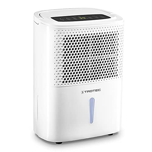 TROTEC Deshumidificador TTK 26 E, 10L / Día, Compacto, Depósito 1,8 litros, Portátil, Habitaciones de 15m², Filtro de Aire, Silencioso, Función Secado de Ropa, Pantalla LED, Auto-Apagado