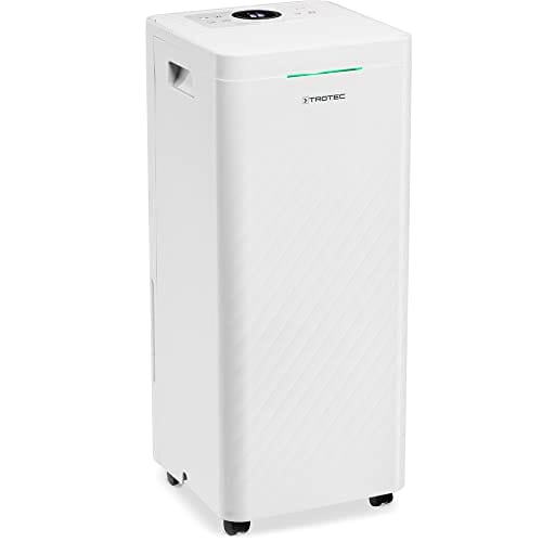 TROTEC Deshumidificador y purificador de aire de diseño TTK 64 HEPA, 24 L/día, Filtro HEPA con 95% de Efectividad, Pantalla LED, 2 en 1, Reinicio Automático