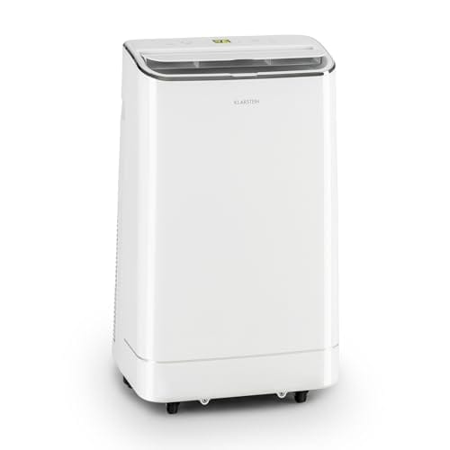 Klarstein Aire Acondicionado 3 en 1, Climatizador de Aire 1200BTU Evaporativo Aire, Silencioso, Pinguino Modo Noche con Humidificador y Ventilador, Aparato con Refrigerador de Aire para Casa