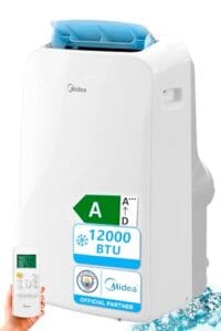 MIDEA Pingüino Aire Acondicionado Portátil 3 en 1 | 3000 Frigorías / 12000 BTU | Air conditioner Silencioso 43m2 - Deshumidificador Ventilador Climatizador 3500 W - 4 modalidades con kit de ventana